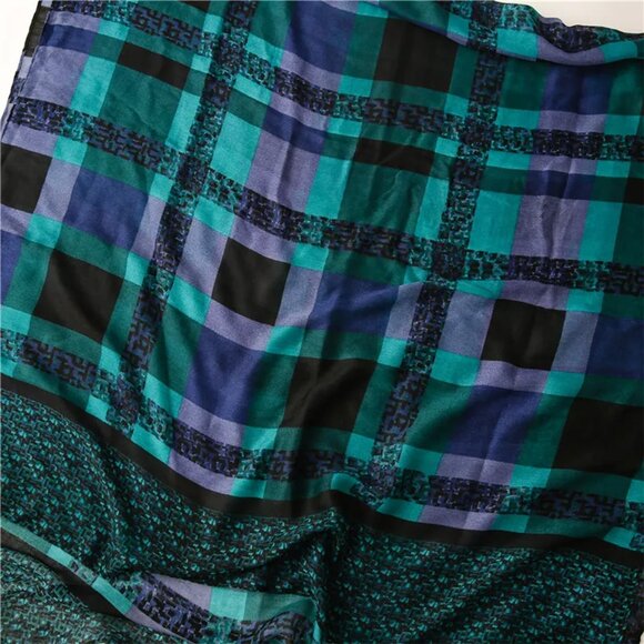 Plaid Summer Scarf | Light Weight Scarves and Shawls for Women Cover Ups Wraps - Picture 4 of 6